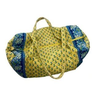 Vera Bradley Katherine Pattern Large Duffle Bag - Blue and Yellow Floral Print
